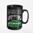 thumbnail image 1 of Please Hang Up. Change Your Attitude. Funny Tech Support, Customer Service Representative, Black 15oz Ceramic Mug, 1 of 5