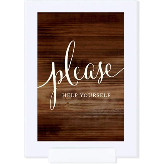 Koyal Wholesale Please Help Yourself Rustic Wood Framed Party Sign 4x6