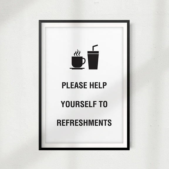 Please Help Yourself To Refreshments 11" x 14" UNFRAMED Print Home Décor, Coffee Wall Art