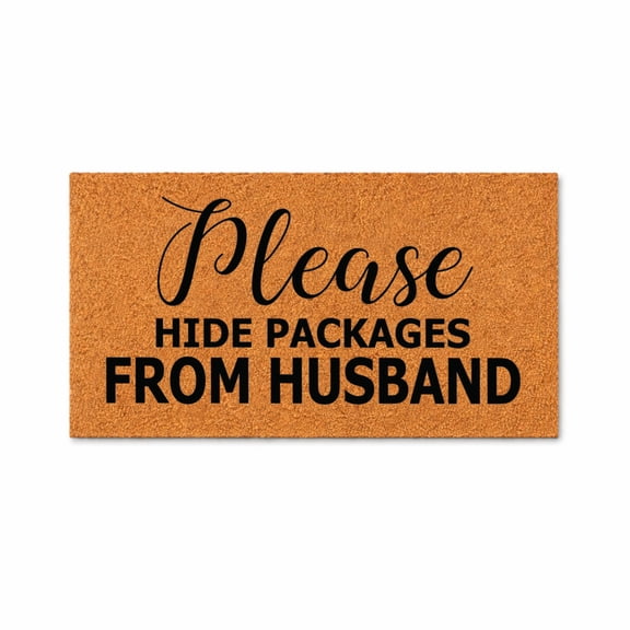 Please Hide Packages From Husband, Funny Welcome Doormat, Front Door Entry Mat Gift (16x24 inches) 1122