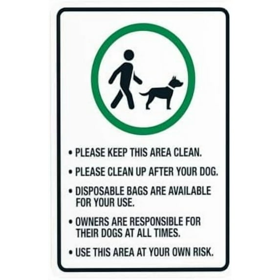 Please Keep This Area Clean With Dog Leash Warning Sign, Dog Leash Metal Signs for Business Home Outdoor Indoor Road Yard Garage Street Wall Caution Custom Decor 8 x 12 Inch