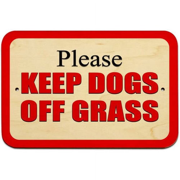 Please Keep Dogs off Grass Red Sign
