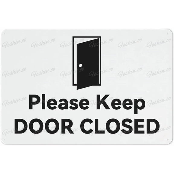 Please Keep Door Closed Sign 8"x12", Aluminum Indoor Outdoor Safety Warning Sign, Durable Decor for Home Business Office Facility Restroom