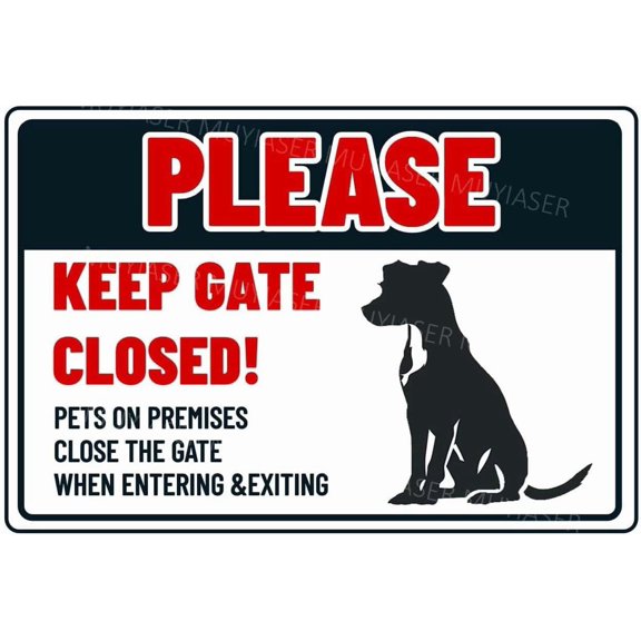 Please Keep Gate Closed Sign Jack Russell Dog Pets On Premises Aluminum Metal Tin Signs Door Sign Warning Sign For Gate Yard Home Kitchen Wall Decor 8x12 Inch