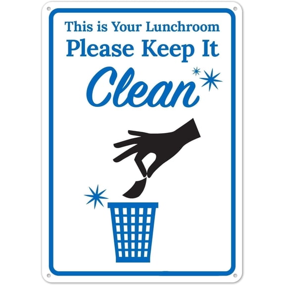 Please Keep It Clean Sign – 8x12 Inch RustFree Aluminum,UV Protected & Weatherproof,Lunchroom/Office Cleaning Reminder Sign for Indoor or Outdoor Use