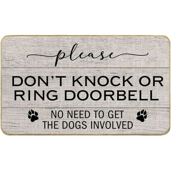 Please Don't Knock or Ring The Doorbell Mats for Front Door Entry Front Porch Doormat Non-Slip Carpet Rugs Floor Mat Decorative for Home Bathroom Kitchen Indoor 18x30 Inch