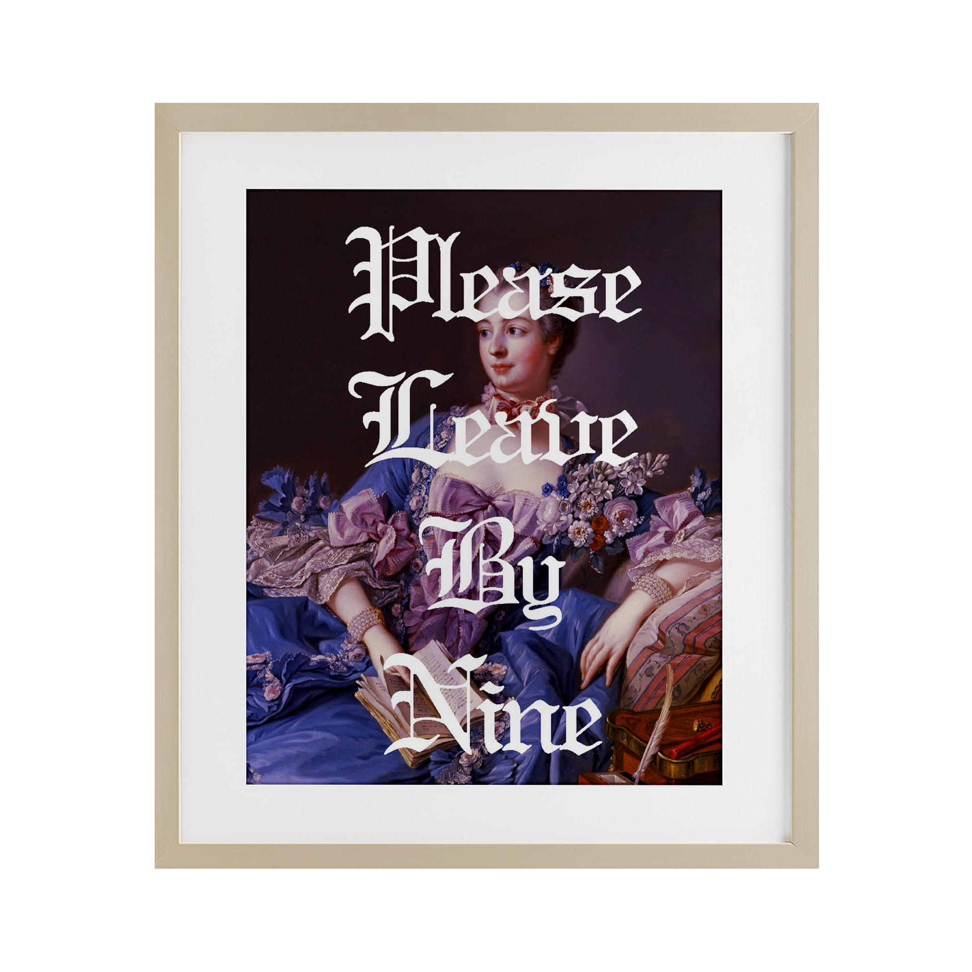 Please Leave By Nine Birch Framed Print Under Glass, design by Lil' Rue