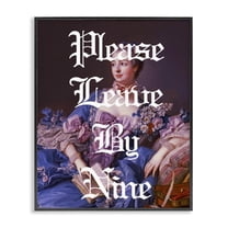 Please Leave By Nine Black Framed Giclee Art, design by Lil' Rue