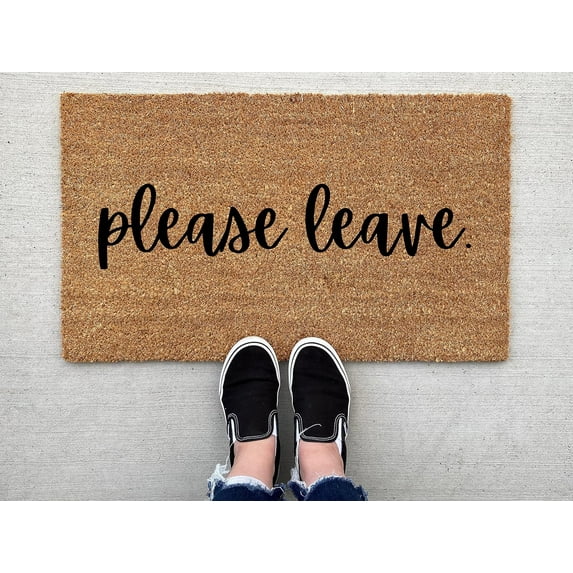 Please Leave Doormat, Personalized Doormat, Porch Decor, Custom Doormat, Funny Doormat, Welcome mat, Front mat, go Away, Anti People Doormat Pattern Entrance Mat Rubber Welcome Mats, 24 x 16 Inch