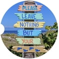 thumbnail image 1 of Please Leave North But Your Footprints Car Coaster, Absorbent Stoneware Car Cup Holder Coaster, Set of 2, 1 of 1