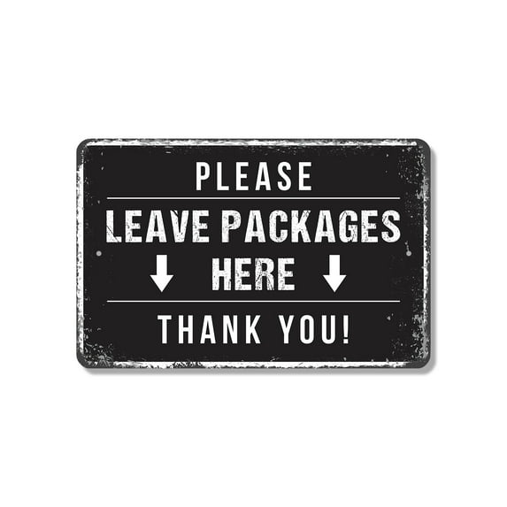 Please Leave Packages Here 11 Inch x 17 Inch Novelty Plastic Sign Drop Boxes Here Thanks Durable Weatherproof Perfect for Porches Entryways Offices Fun Gift for Homeowners Neighbors