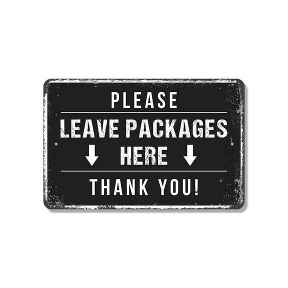 Please Leave Packages Here 8 Inch x 12 Inch Novelty Plastic Sign Drop Boxes Here Thanks Durable Weatherproof Perfect for Porches Entryways Offices Fun Gift for Homeowners Neighbors