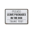 thumbnail image 1 of Please Leave Packages In The Box 8 Inch x 12 Inch Plastic Sign Thanks For The Help Durable Weatherproof Perfect for Porches Entryways Mail Rooms Fun Gift for Homeowners Delivery Drivers, 1 of 6