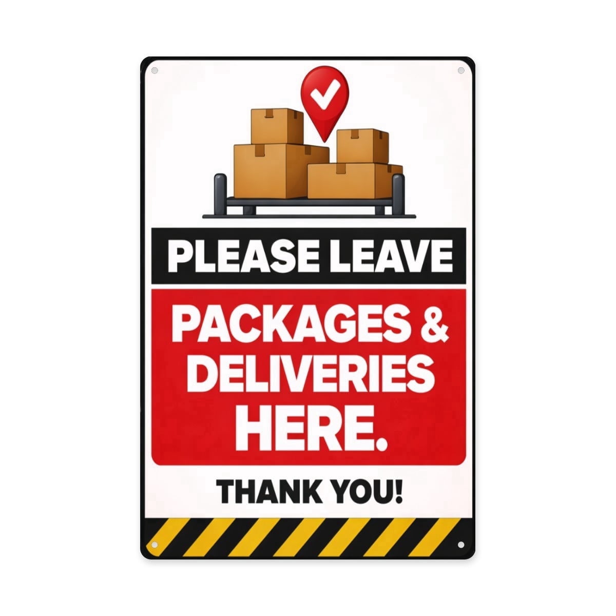 Please Leave Packages & Deliveries Here Sign 12x8 Inch, Large Metal ...