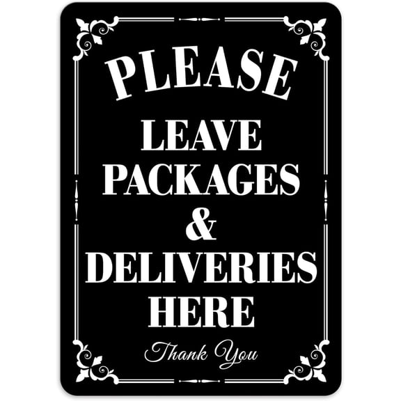 Please Leave Packages and Deliveries Here Sign,Self-Adhesive Waterproof and Durable Delivery Signs for Packages, Please Place Packages In Box Sticker for Home,Office,Shop,Box, Door