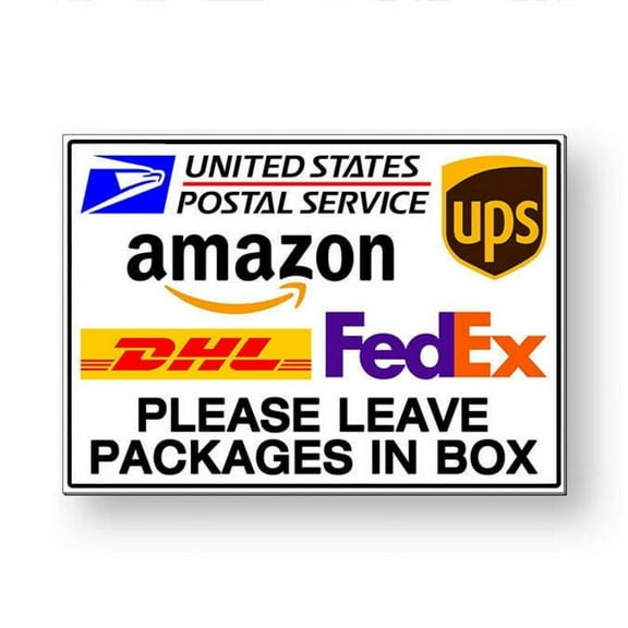 Please Leave Packages In Box Metal Sign Warehouse SIZE: 8" x 12"