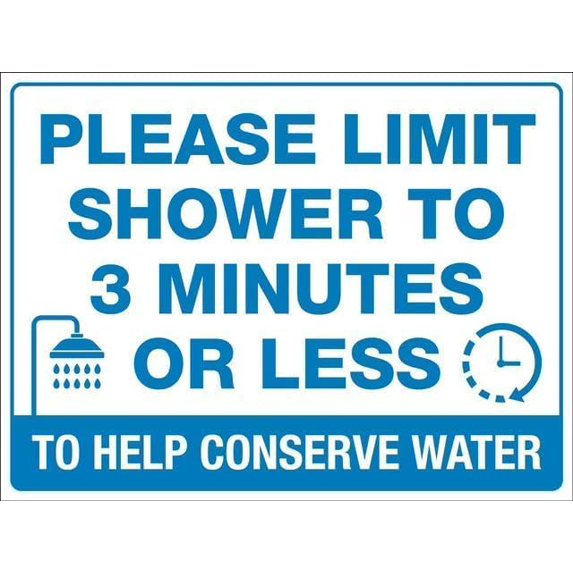 Please Limit Shower to 3 Minutes Or Less Retro Aluminum Sign Metal Tin Sign Vintage Style Funny Pool Signs Wall Decor Art 8 X 12 Inches
