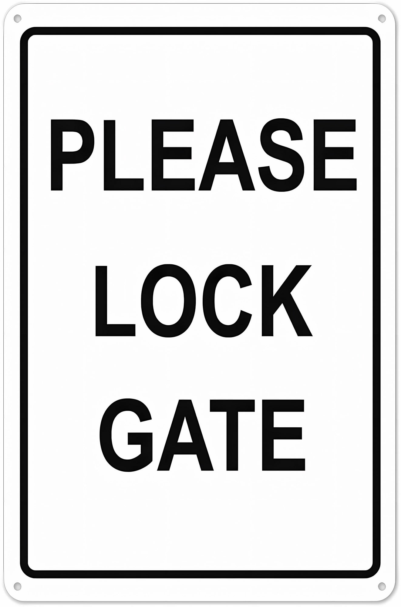 Please Lock Gate Aluminum Tin Sign - 8