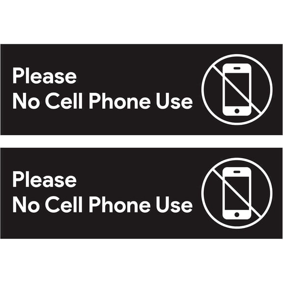 Please No Cell Phone Use Sticker Signs | Workplace Safety Signage for Cafe Counters, Registers, Vehicle Loading Areas, Gas Stations, and Restaurants