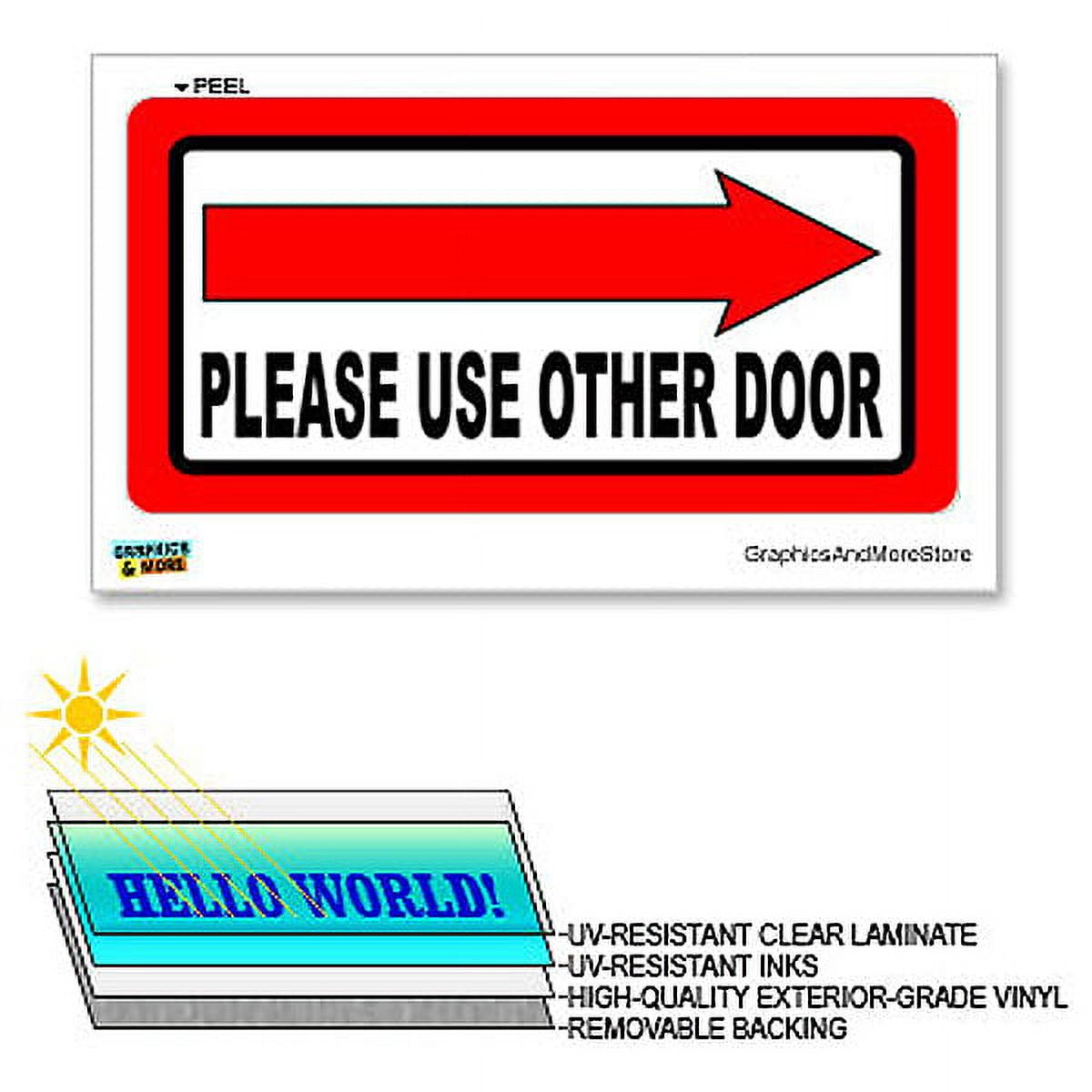 Please Other Door Right Arrow - 12 in x 6 in - Laminated Sign Window ...