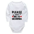 thumbnail image 1 of Please Pass Me To Grandma Baby Summer Onesie Long Sleeve Girl Newborn Clothes White Baby Onesie 0-3 Months Gender Neutral, 1 of 2