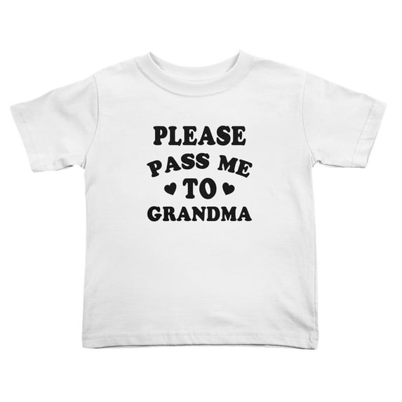 Please Pass Me To Grandma Cute Toddler T Shirts for Boys Girls (White, Youth S)