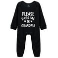 thumbnail image 1 of Please Pass Me To Grandma -My Grandmother Loves Me&Cute Infant One-Piece Baby Bodysuit Black Long Sleeve Rompers3-6 Months, 1 of 4