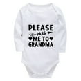 thumbnail image 1 of Please Pass Me To Grandma Newborn Baby Onesie Long Sleeve Going Home Outfit for Baby White Boy Outfit, 1 of 2