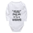 thumbnail image 1 of Please Pass Me To Grandma Newborn Boy Onsie Long Sleeve Girls Onsies White Baby Onsies0-3 Months Boy, 1 of 2