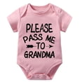 thumbnail image 1 of Please Pass Me To Grandma Onsies for Girls Short Sleeve Baby Body Suits White 6 Month Boy Romper, 1 of 2