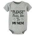 thumbnail image 1 of Please Pass Me To My Mom Newborn Outfit Short Sleeve Bringing Home Baby Outfits Girl White Baby Body Suits, 1 of 2