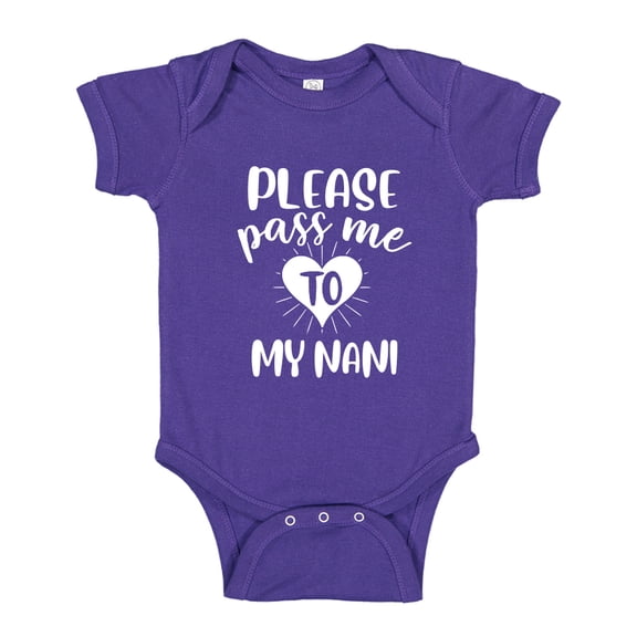 Please Pass Me To My Nani Baby Bodysuit One Piece 18 mo Purple