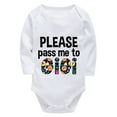 thumbnail image 1 of Please Pass Me to GIGI Newborn Girls Outfits Long Sleeve Unisex Newborn Clothes White Baby Body Suits 0-3, 1 of 2