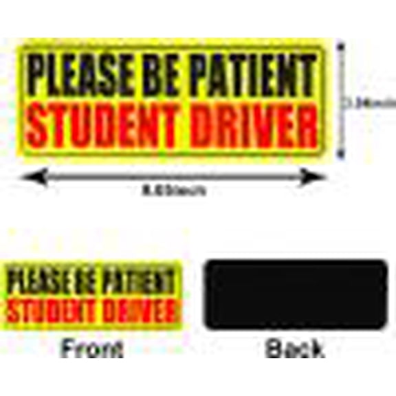 Please Be Patient Student Driver Vehicle Magnet, Removable and Reusable Yellow Car Magnet for Student Drivers, Reflective Sign, New Driver Sticker-Colorful