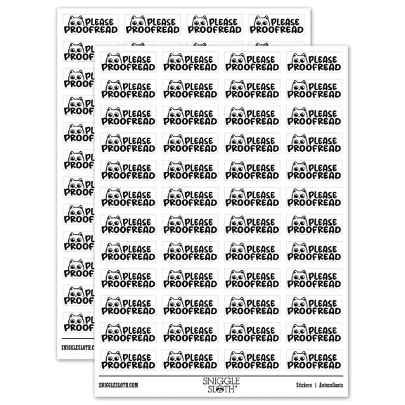 Please Proofread Teacher Student School Sticker Set - White - Gloss Finish - 1.25" Mini