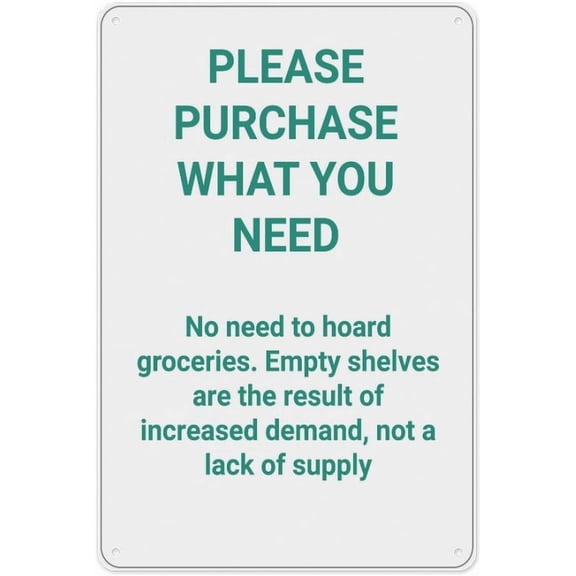 Please Purchase What You Need No Need To Hoard Retro Aluminum Sign Metal Tin Sign Vintage Style Funny Pool Signs Wall Decor Art 8 X 12 Inches