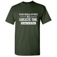 thumbnail image 1 of Please Read All My Posts In a Sarcastic Tone TShirt Lovers Gift For Men Graphic Funny T Shirt, 1 of 5