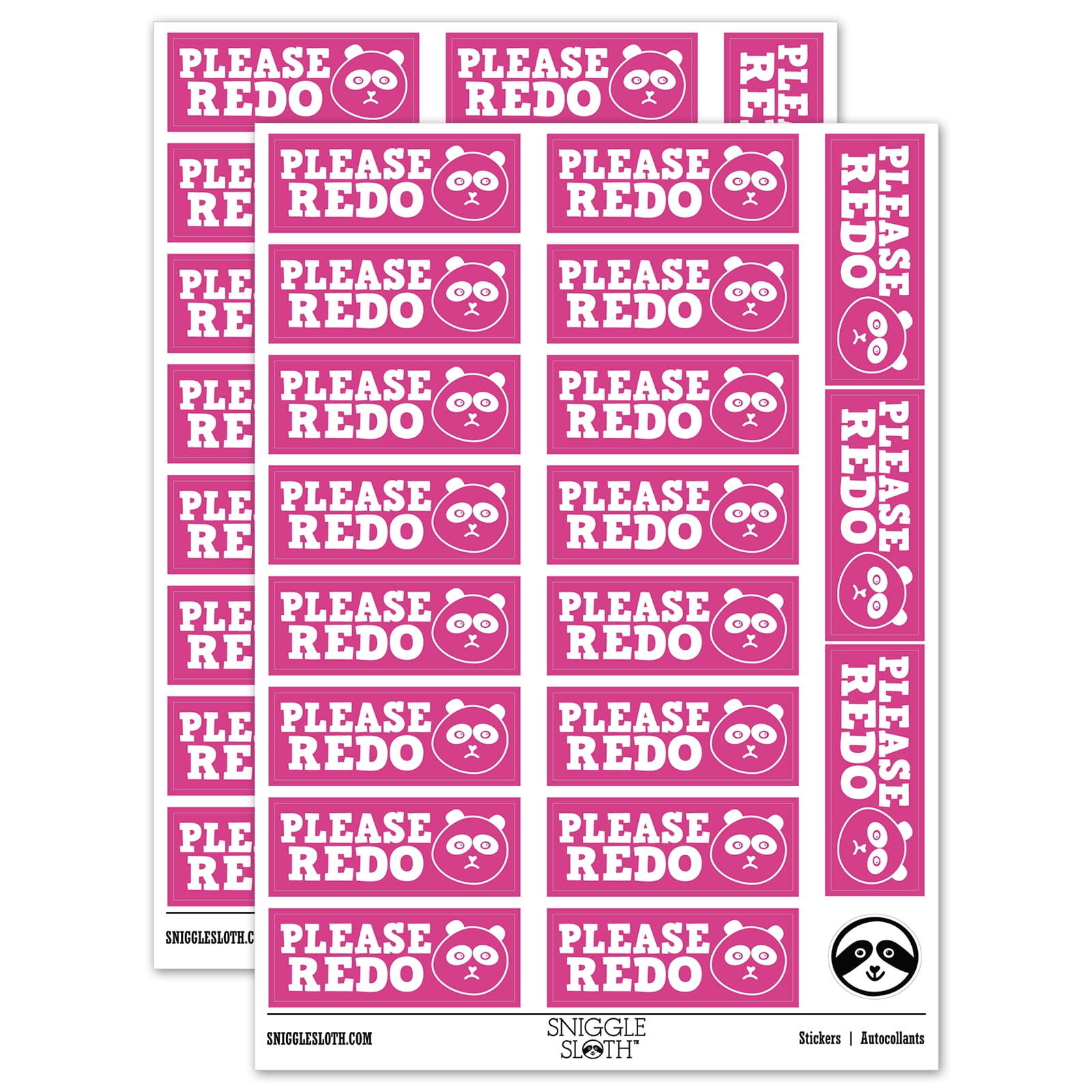 Please Redo Teacher Student School Sticker Set - Hot Pink - Matte ...