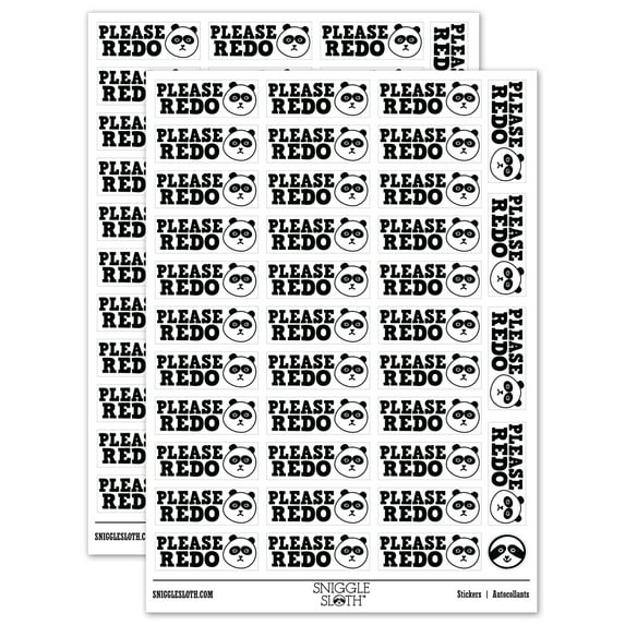 Please Redo Teacher Student School Sticker Set - White - Matte Finish - 1.5" Small