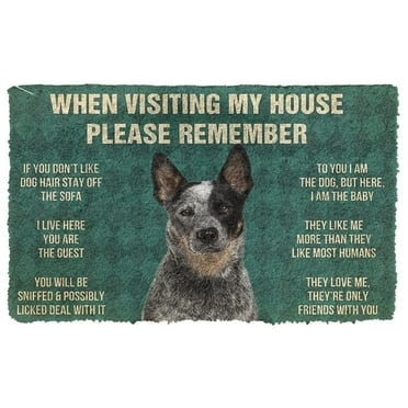Please Remember Australian Cattle Dog's House Rules Doormat Indoor for Home Decor Non-Slip Rugs Rubber Backing Easy Clean for Inside Floor Mats for Entryway 24X36 Inch