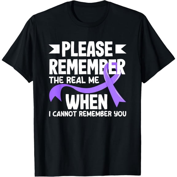 Please Remember The Real Me ALZ Alzheimer's Warrior T-ShirtMen and women can wear, black T-shirts, gifts. Age: M,L,XL 2XL, 3XL, 963XL