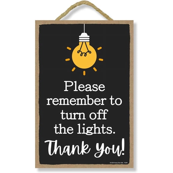 Please Remember to Turn Off the Lights,Rules Sign for Rental Properties,Vacation Home Sign 8"x12" Inch Funny Home Club bar Wall Art Decoration Retro Metal Tin Signs