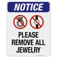 thumbnail image 1 of Please Remove All Jewelry Sign, OSHA Sign, 24x30 Reflective Aluminum EGP, 1 of 1