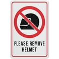 thumbnail image 1 of Please Remove Helmet Sign Warning Tin Sign Home Kitchen Farm Garden Garage Wall Decor 12X8 Inch, 1 of 4