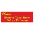 thumbnail image 1 of Please Remove Shoes Before Entering Sign - Red / Yellow (Medium), 1 of 5