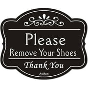 Please Remove Your Shoes Home Entry Sticker – 15x8cm Self