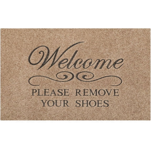 Please Remove Your Shoes Welcome Mats for Front Door Entry Front Porch Doormat Non-Slip Carpet Rugs Floor Mat Decorative for Home Bathroom Kitchen Indoor 18x30 Inch