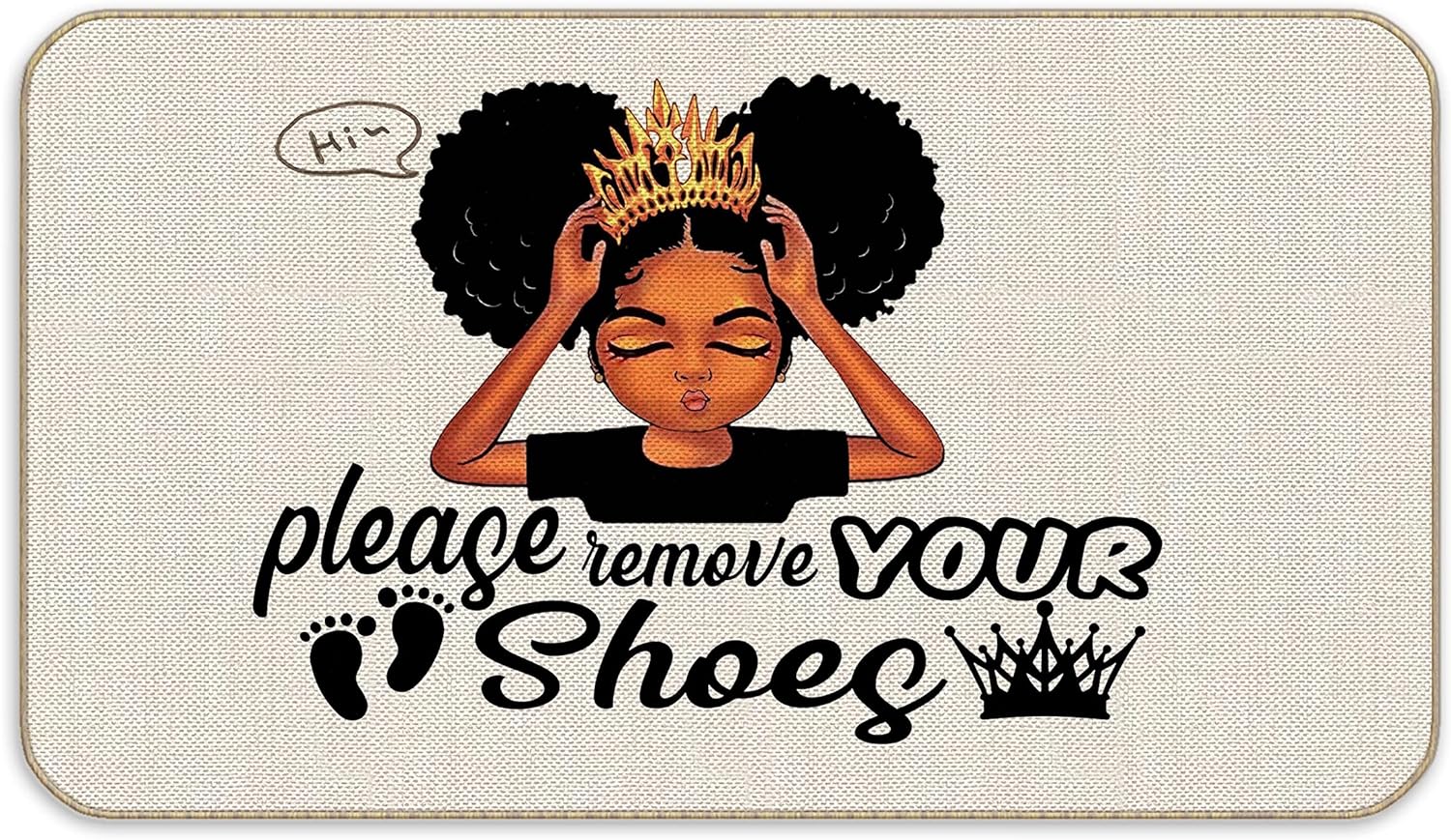 Please Remove Your Shoes Black Girl Queen Rugs Non Slip Doormat Decor