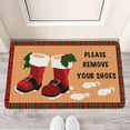 thumbnail image 1 of Please Remove Your Shoes Mat Plaid Rugs Merry Christmas Doormat Winter Door Mat Outdoor & Indoor Rug for Christmas Decorations 30" X 17", 1 of 6