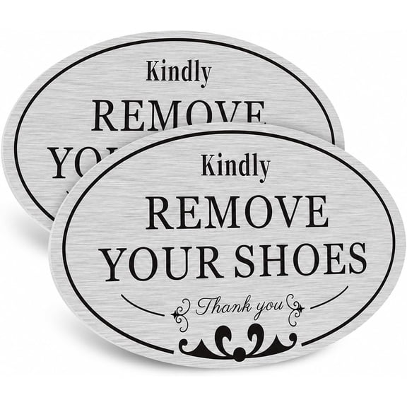 Please Remove Your Shoes Sign - 2 Pack No Shoes Sign for House